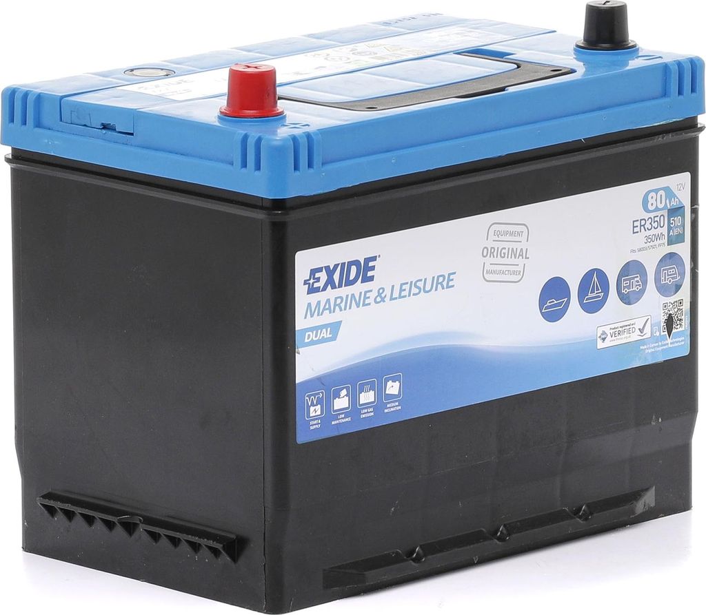 EXIDE Dual Starterbatterie 12V 80Ah 570 510A/EN DUAL D26 Batterie