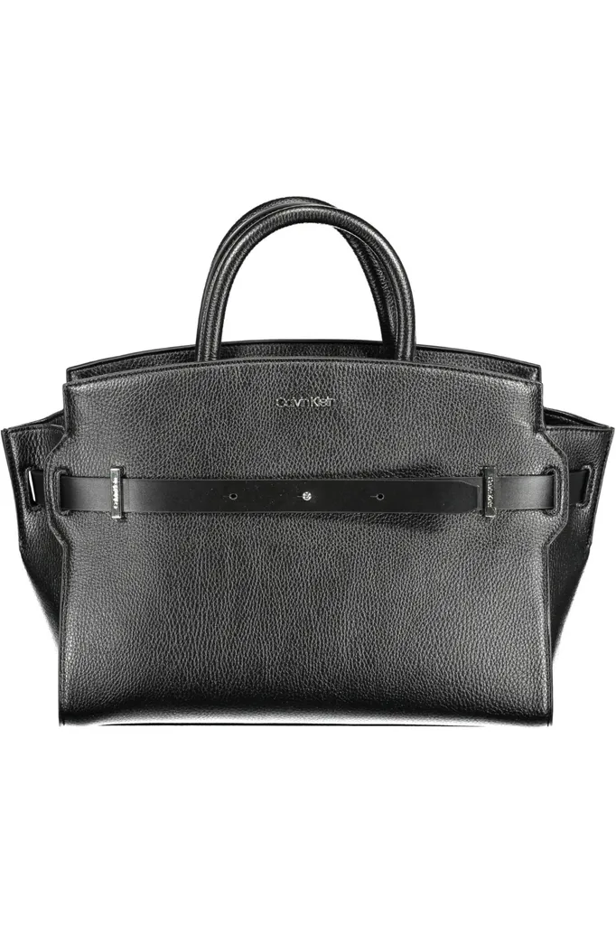 Petit Sac à Main Calvin Klein K60K608725 en Simili Cuir Noir Lisse