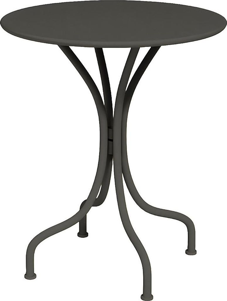 Runder Metall-Gartentisch, Durchmesser 60 cm – Dunkelgrau – MIRMANDE