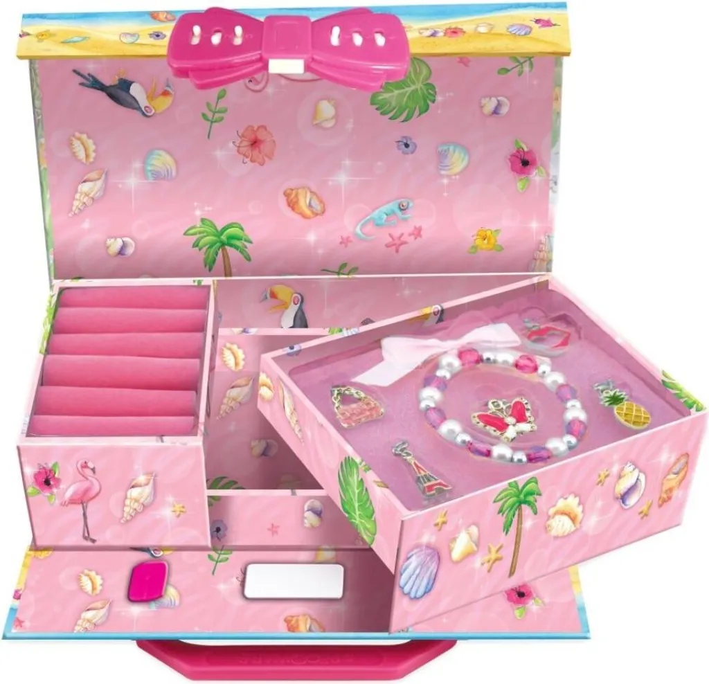 ALLTOYS Valigia Portagioie Flamingo - Cofanetto Gioielli Bambina Rosa