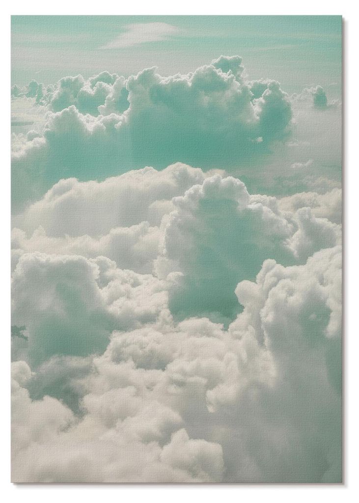 POSTER - 42x59 cm (A2) - Izaak - Wolken am blauen Himmel, Frieden, Harmonie - Wandbild für Wohnzimmer Schlafzimmer & Flur, Modernes Poster Wanddek...