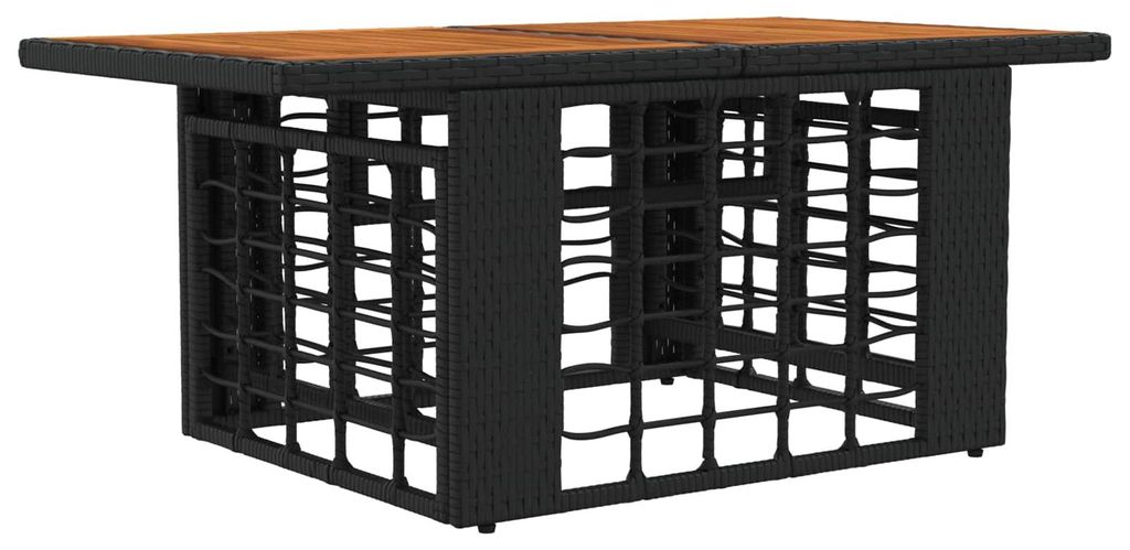 vidaXL Gartentisch Schwarz und Natur 100 x 55 x 37 cm