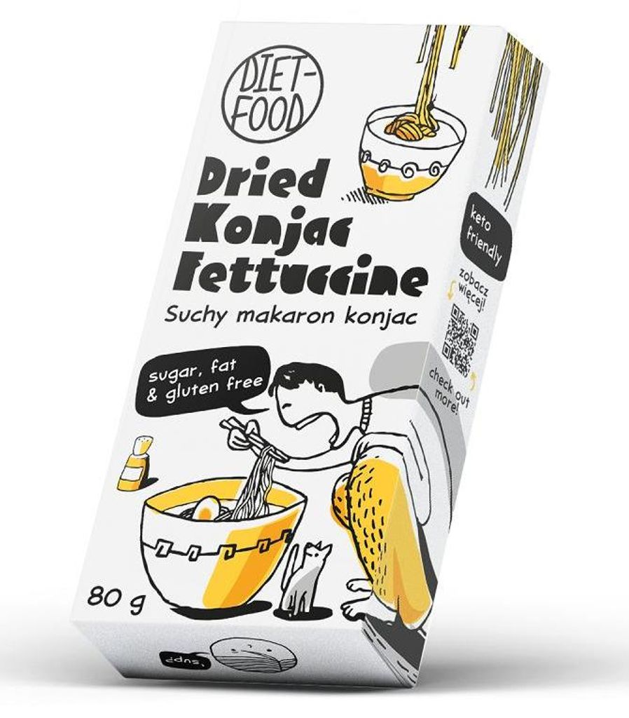 Glutenfrei KONJAC FETTUCCINE MAKARON 80 g - DIET-FOOD Produktbild 