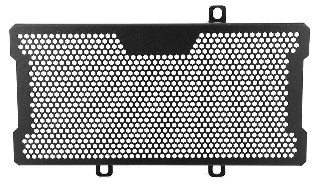 Protection calandre Kawasaki ER6N aluminium noir avec grille ventilée