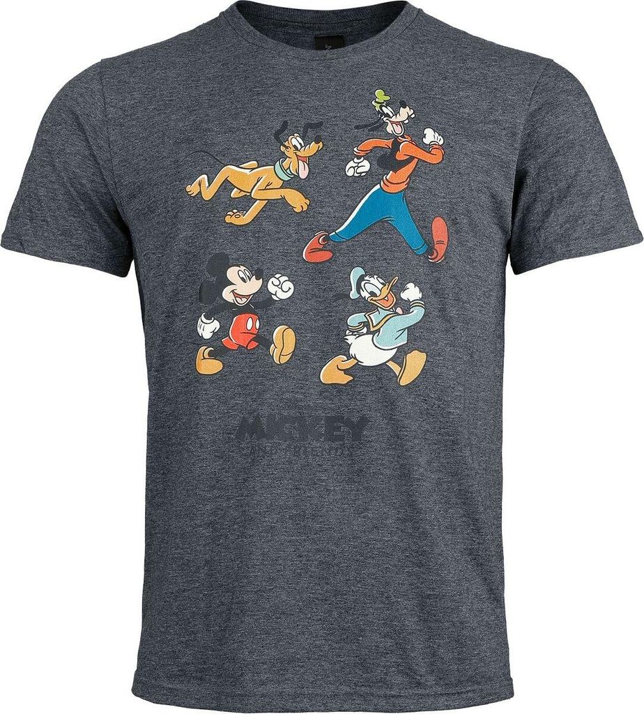 Mickey Mouse T-Shirt Herren Mickey And Friends Running dunkelgrau XXL