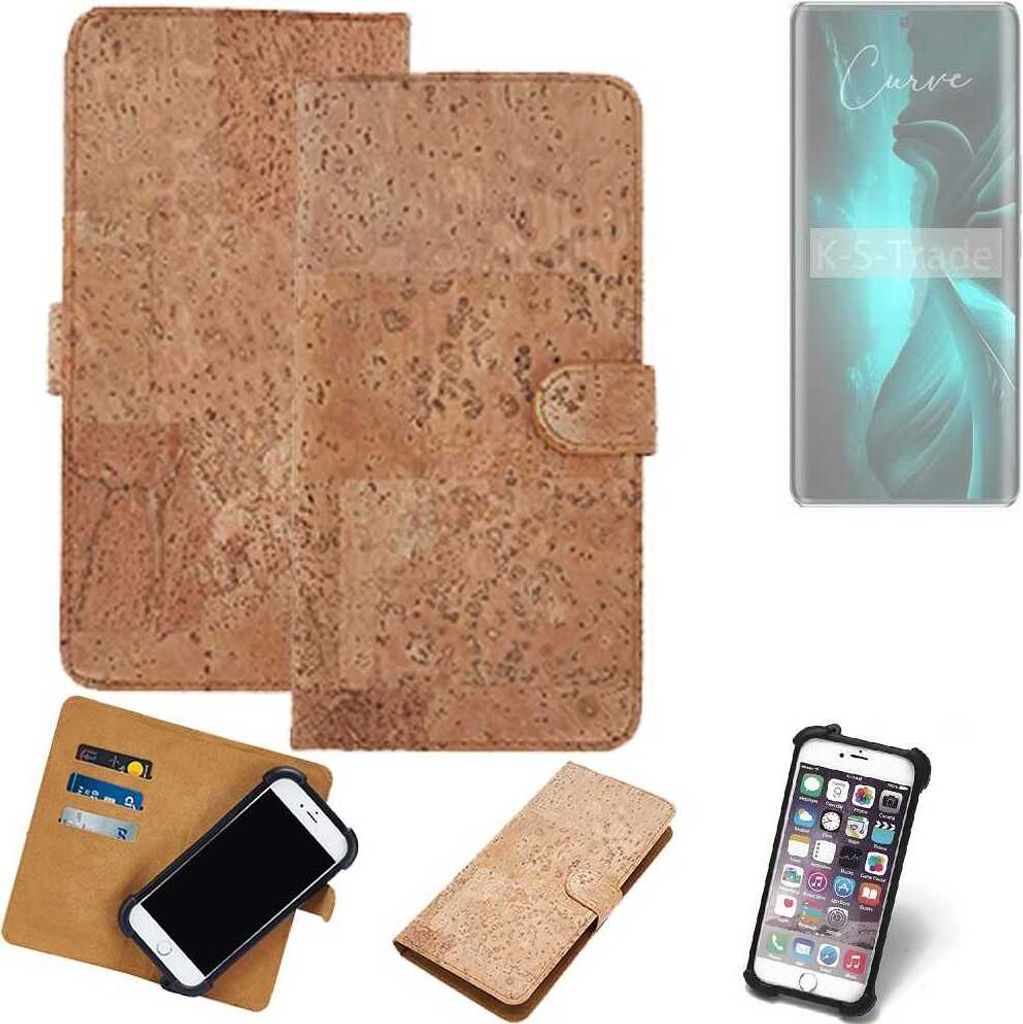 K-S-Trade Hülle kompatibel mit Lava Blaze Curve Kork Handyhülle Cover Schutzhülle TPU Case Bumper in Hellbraun, (1x)
