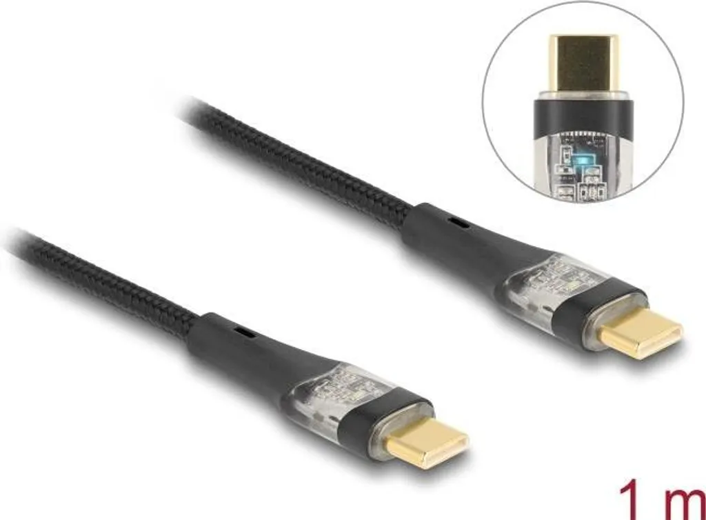 Câble USB-C 100W robuste contre les ruptures 1m transparent Delock - 3