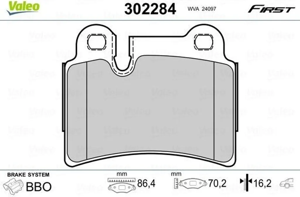 Plaquettes de frein Valeo 302284 : Fini les bruits de freinage Touareg