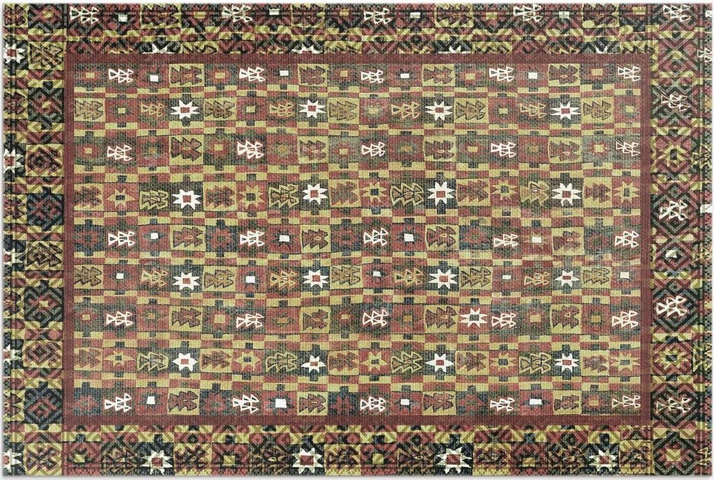 Vintage Ethno Bunte Bronze – Vinylteppich – 100x150 cm – Outdoor Teppich – Terrasse – Wetterfest – Modern