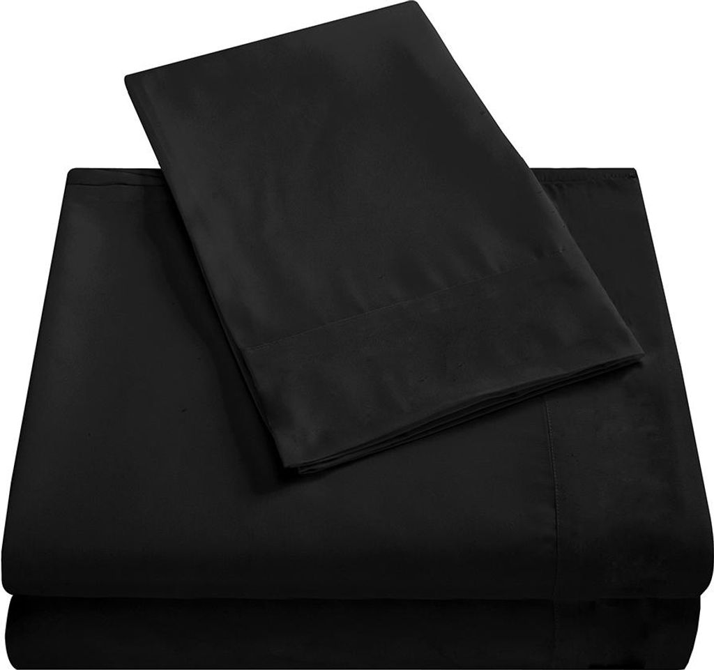 Weiches Bettwäsche-Set mit Tagesdecke und tiefen Taschen, hochwertiges Bettwäsche-Set, Schwarz, Einzelbettgröße, 3-teilig