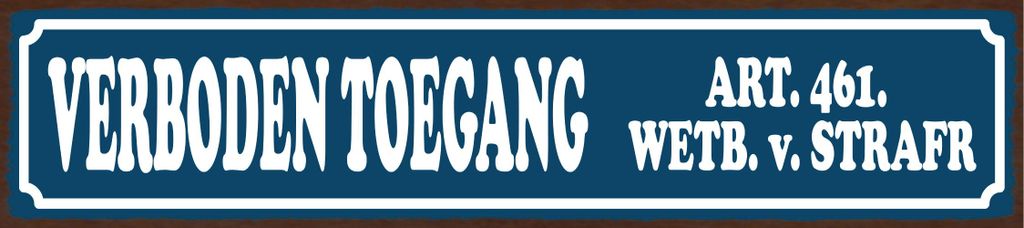 vianmo Blechschild 10x46 cm holländisch Verboden toegang Zutritt verboten