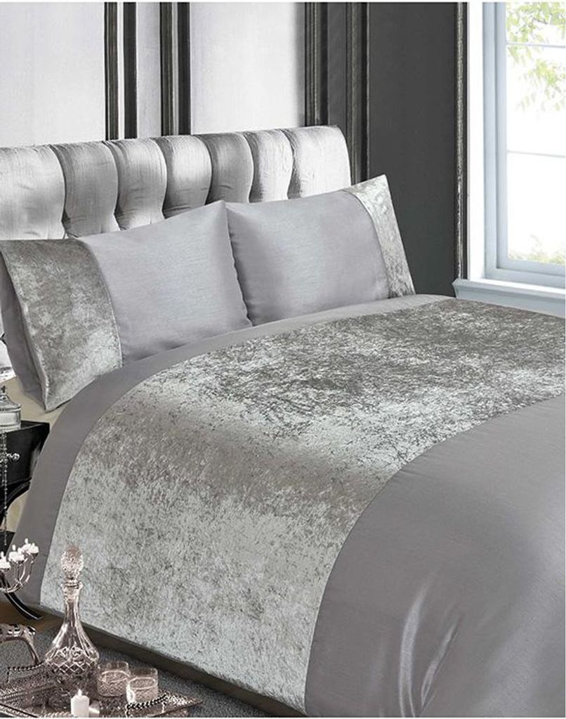 Rapport - Pannesamt - Bettwäsche-Set - Polyester, Baumwolle AG536 (Kingsize) (Grau/Silber)
