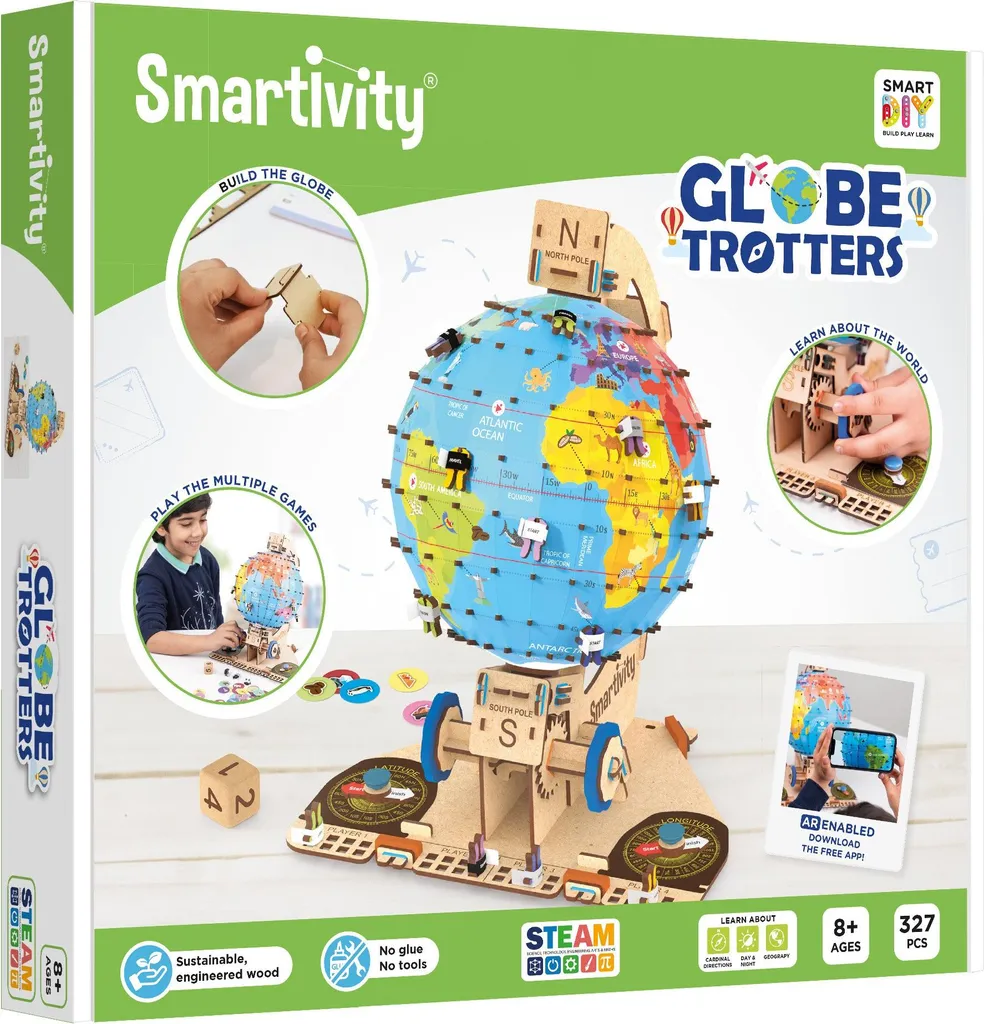 Maquette éducative Globe Terrestre Smartivity en bois écologique - 6