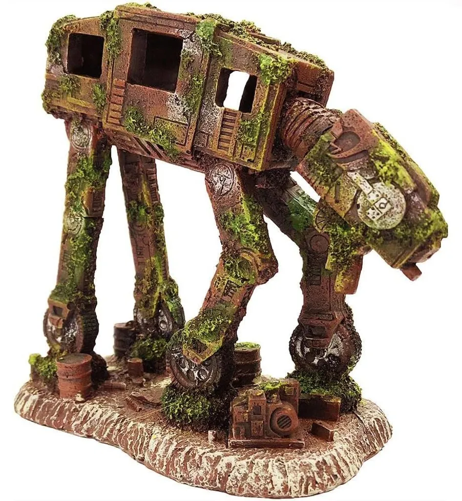 Cachette Aquarium AT-AT Anti-Stress - Grotte Robot pour Petits Poissons