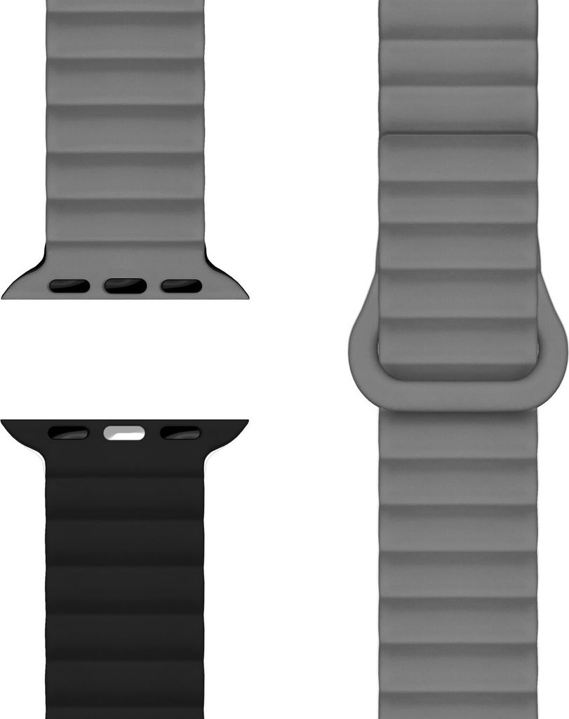 Core Armband für Apple Watch SE/10/9/8/7/6/5/4/3/2/1, Atmungsaktives Silikon Magnet Sportarmband, 38/40/41/42mm - Finstergrau