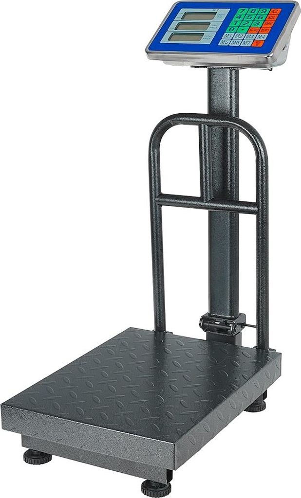 GEKO | Plattformwaage, 300kg, mit LCD-Anzeige, Paketwaage, Postwaage für Pakete, Gepäck, Heimgebrauch, Gepäckwaage, Industriewaage, Briefwaage, ...