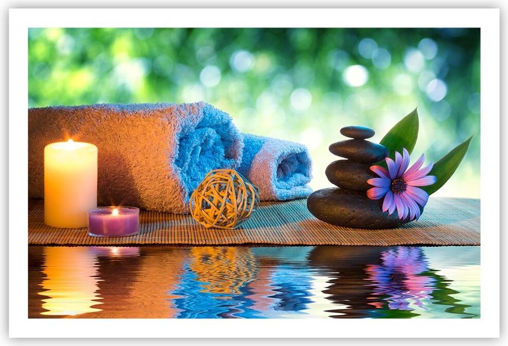Poster - Poster ohne Rahmen - Natur Entspannung Spa Kerzen Produktbild 