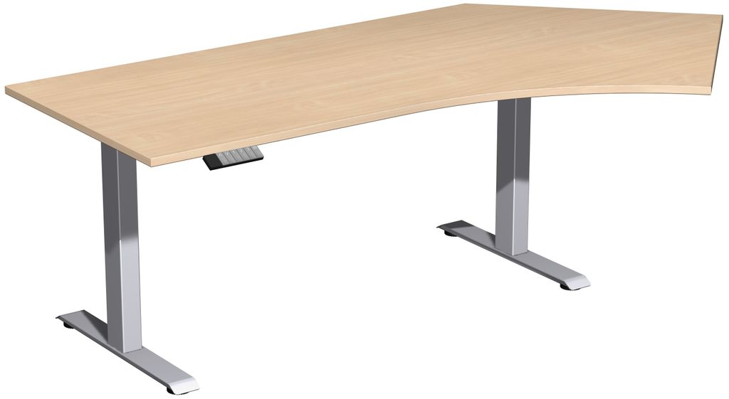 Elektro-Hubtisch Elevate Basic, 135° rechts, 2166 mm, buche/silber