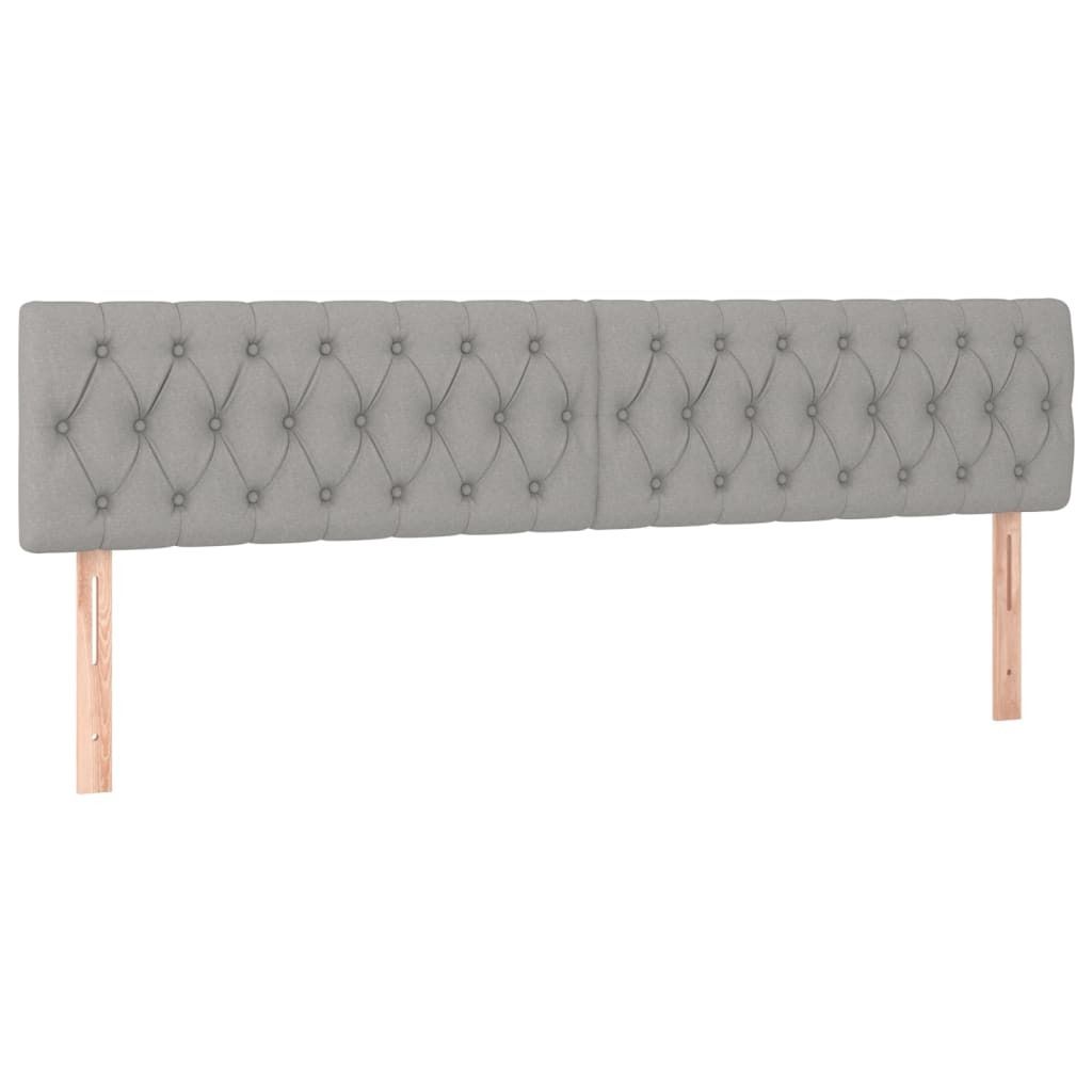 vidaXL Kopfteile Hellgrau 200x7x78/88 cm Stoff Produktbild 