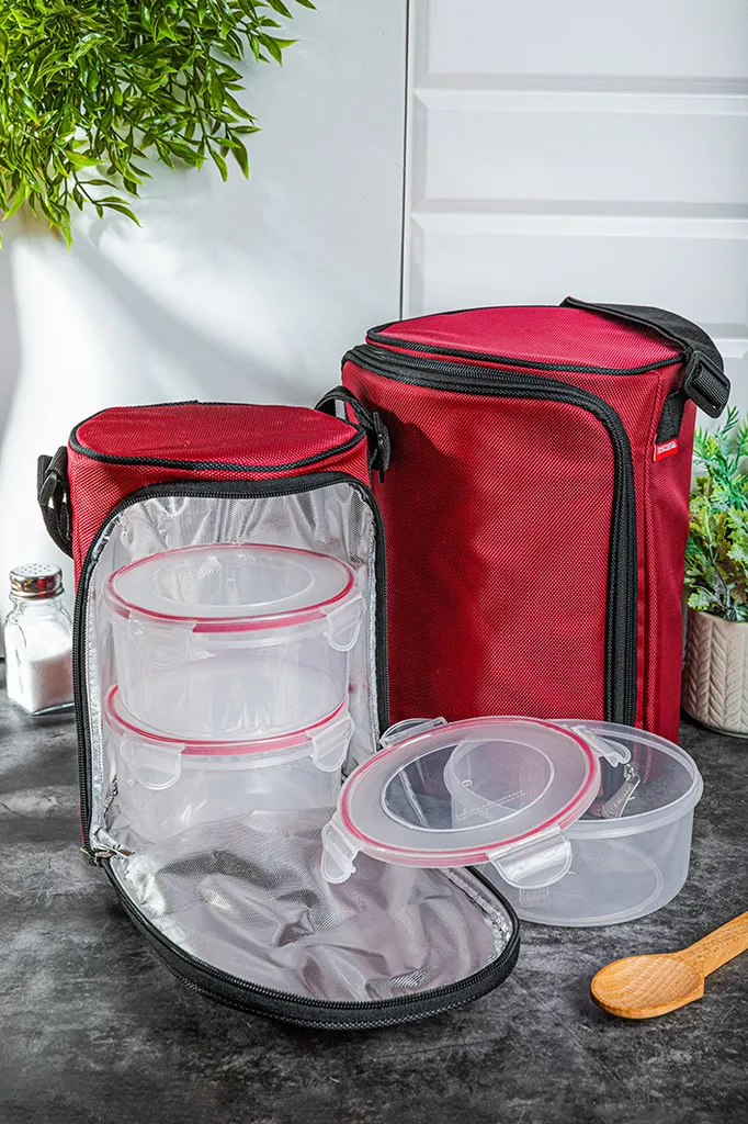 Set 3 Contenitori Tescoma Freshbox 1.5L Bordeaux: Lunch Box Ermetico - 6