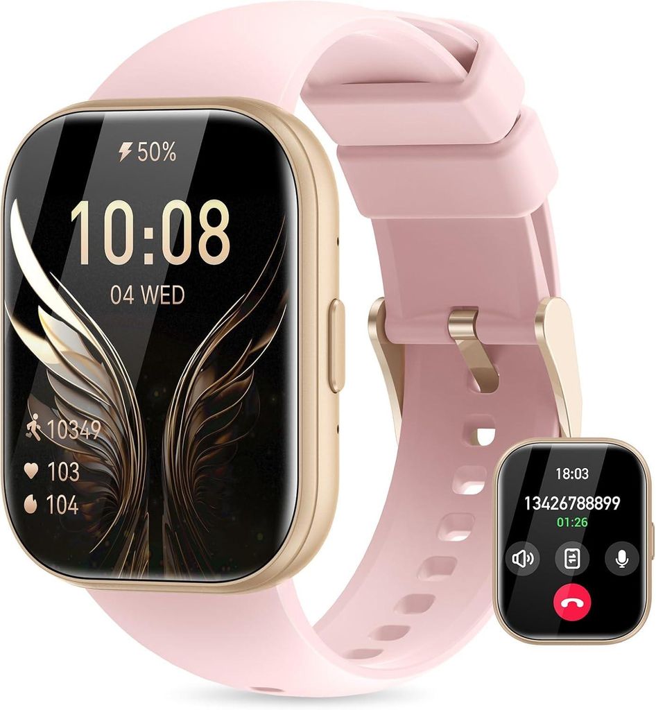 Miecgth Smartwatch für Damen und Herren mit 1.75 Inch Display Bluetooth Telefonieren 120 Sportmodi IP68 Fitness Uhr mit Herzfrequenz SpO2 Schlafmo...