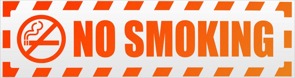 Kiwistar No Smoking gestreift Magnetschild Schild magnetisch - 45cm Neonorange - Magnetfolie für Auto PKW Kfz