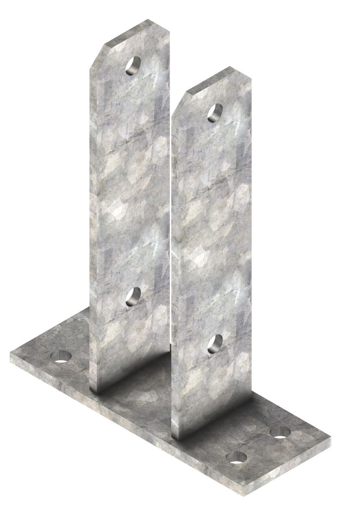 Pfostenlasche Osmo zum Aufschrauben für Holzpfosten 9 x 9 cm 50 x 200 x 200 mm feuerverzinkt