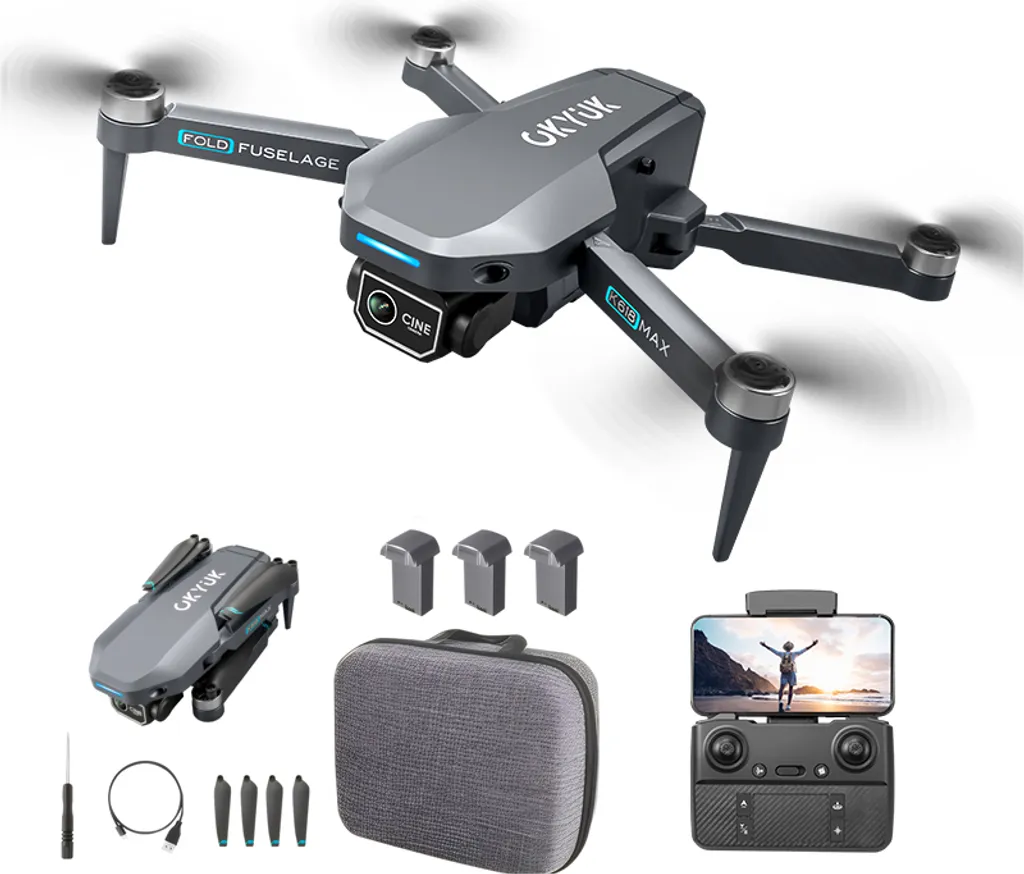 Drone K618 MAX avec Caméra 4K et Évitement d'Obstacles 270° FPV WiFi