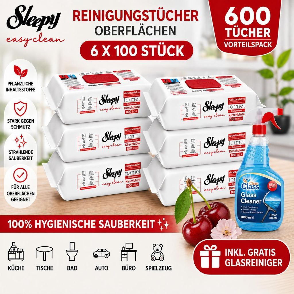 Sleepy Easy Clean Oberflächenreinigungstücher Bleichzusatz Produktbild 