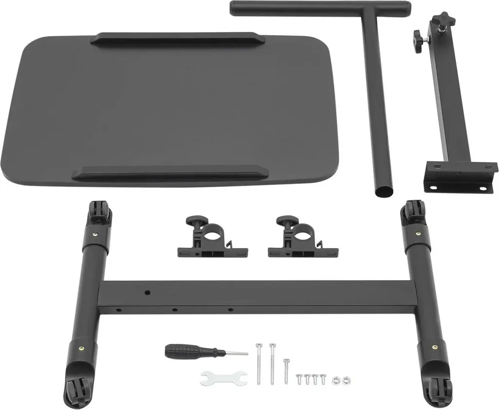 Table roulante ordinateur portable réglable - Bureau d'appoint noir - 4