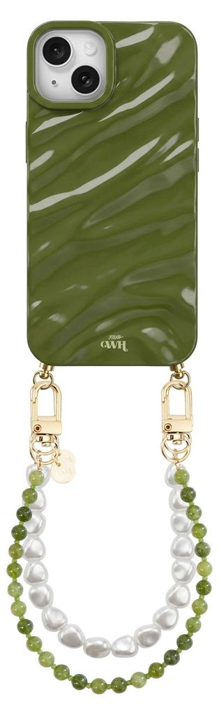 Glaze Cord Hülle - Deep Olives & Pearls - Kompatibel mit iPhone 13