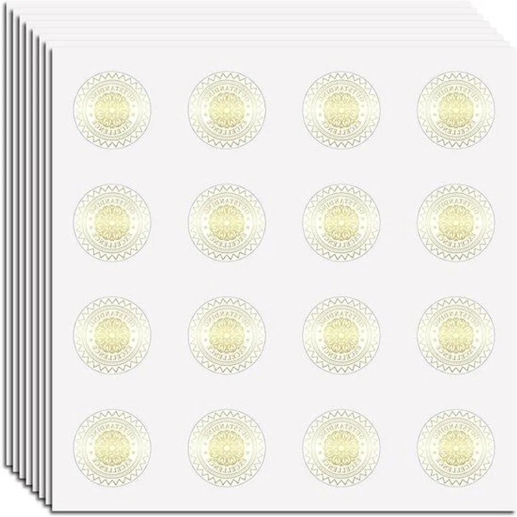 Autocollants Dorés pour Diplômes et Certificats en Vinyle 25x25mm