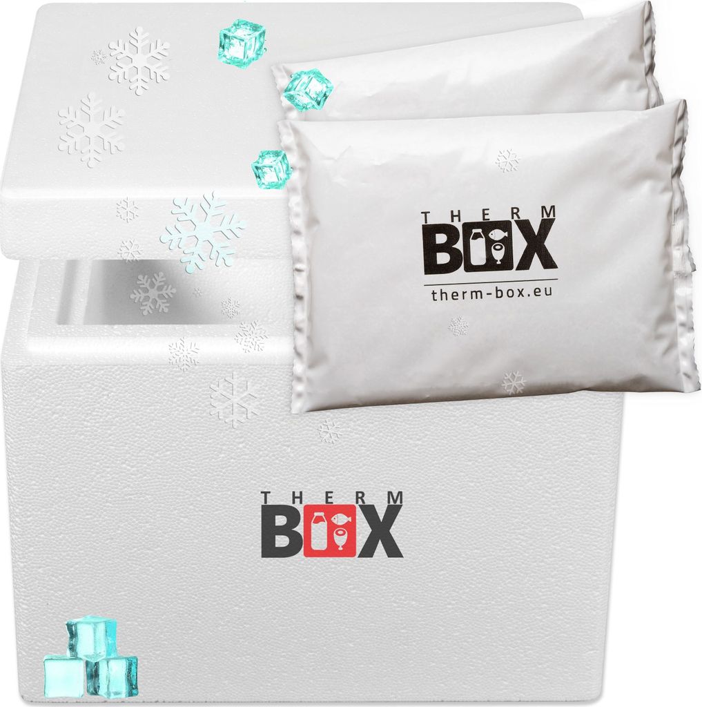 THERM BOX Styroporbox 13W mit 2x Kühlakku für Kühlbox 13,2L Produktbild 