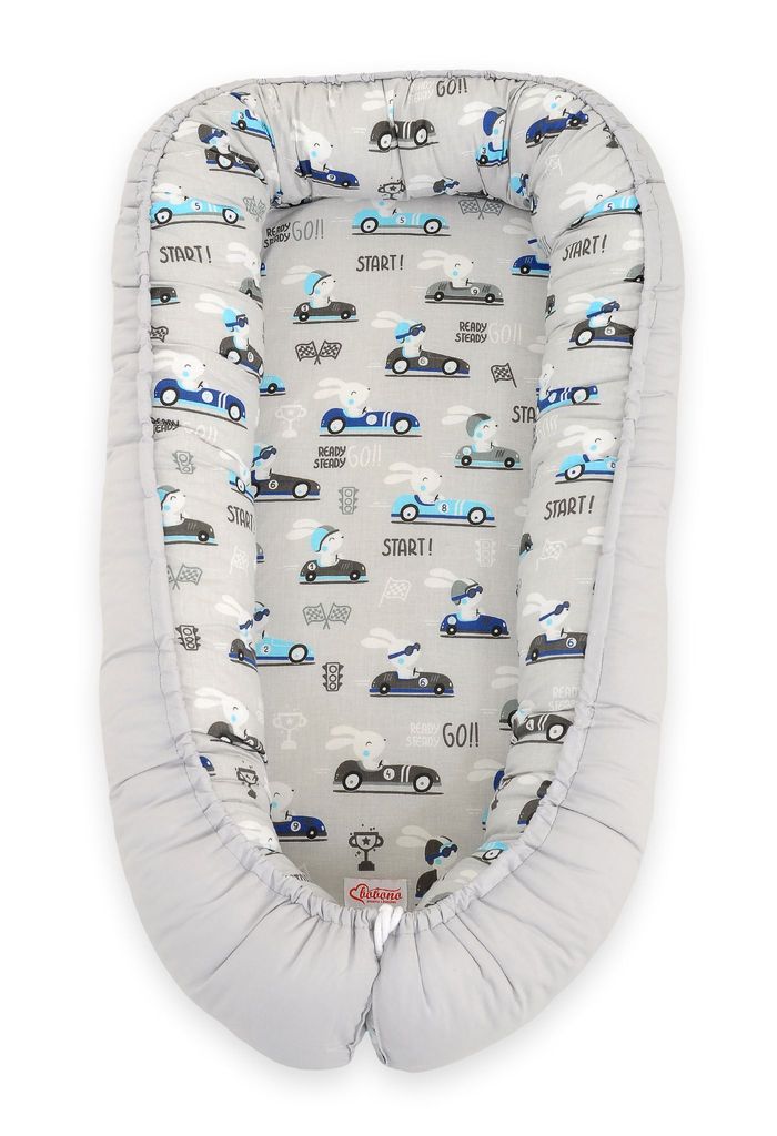 Bobono Babyschlafsack Kokon Premium Grau Wendbar mit Verstellbarer Größe und Okotex-er Füllung für Neugeborene