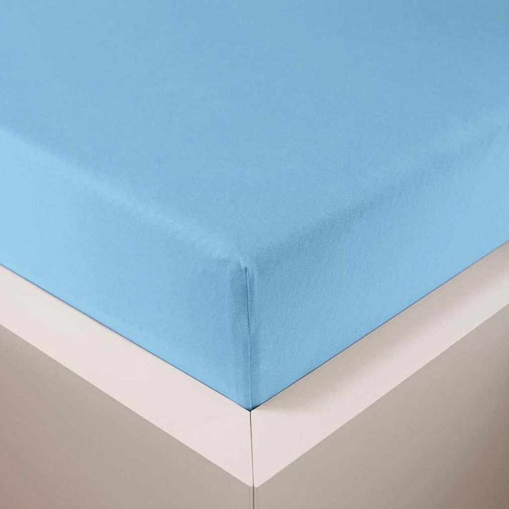 Traumschlaf Jersey Spannbettlaken Samtweich mit Lyocell Lyocell 180x200 - 200x220 cm hellblau
