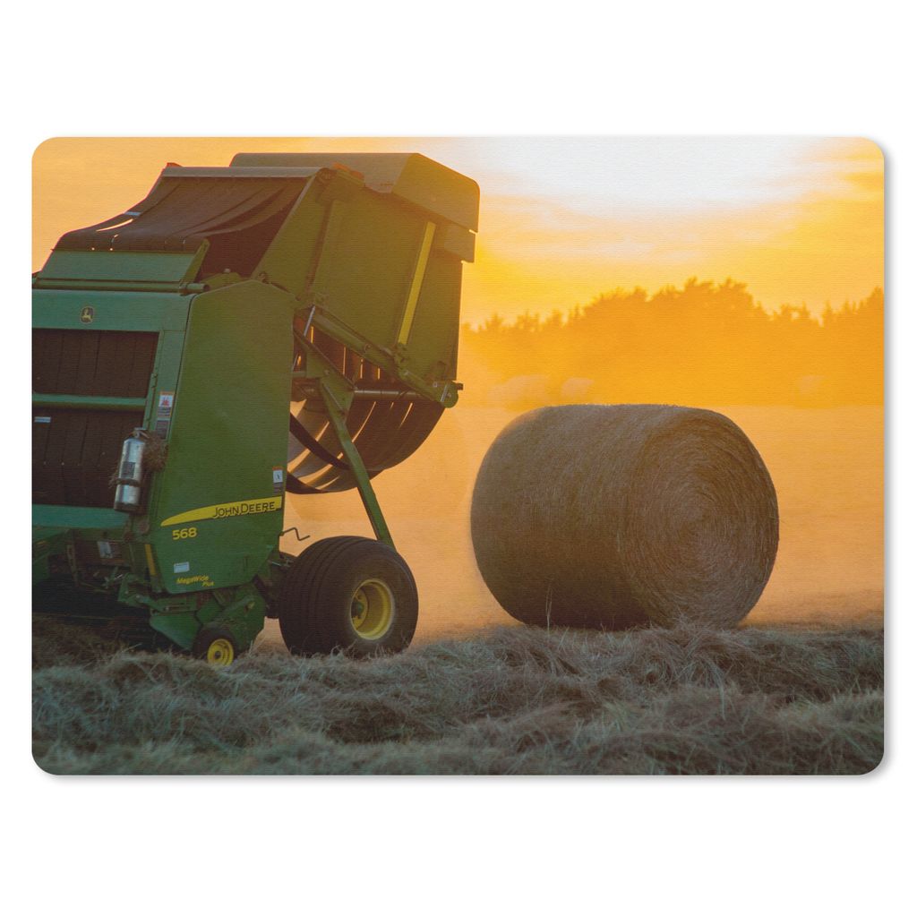 MuchoWow Mauspad Mousepad Bauernhof - Heu - Wiese - Feld - Sonne - Orange 23x19 cm - Mousepads - Maus Mat - Pad - Mausunterlage - Schreibtischunt...