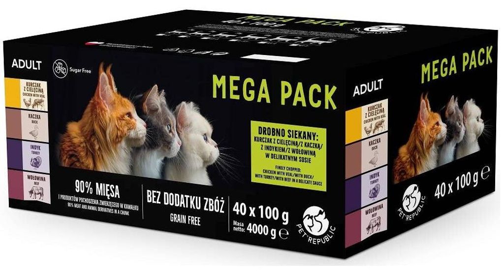 PETREPUBLIC Mega Pack: Kip met kalfsvlees, eend, kalkoen en Productafbeelding 