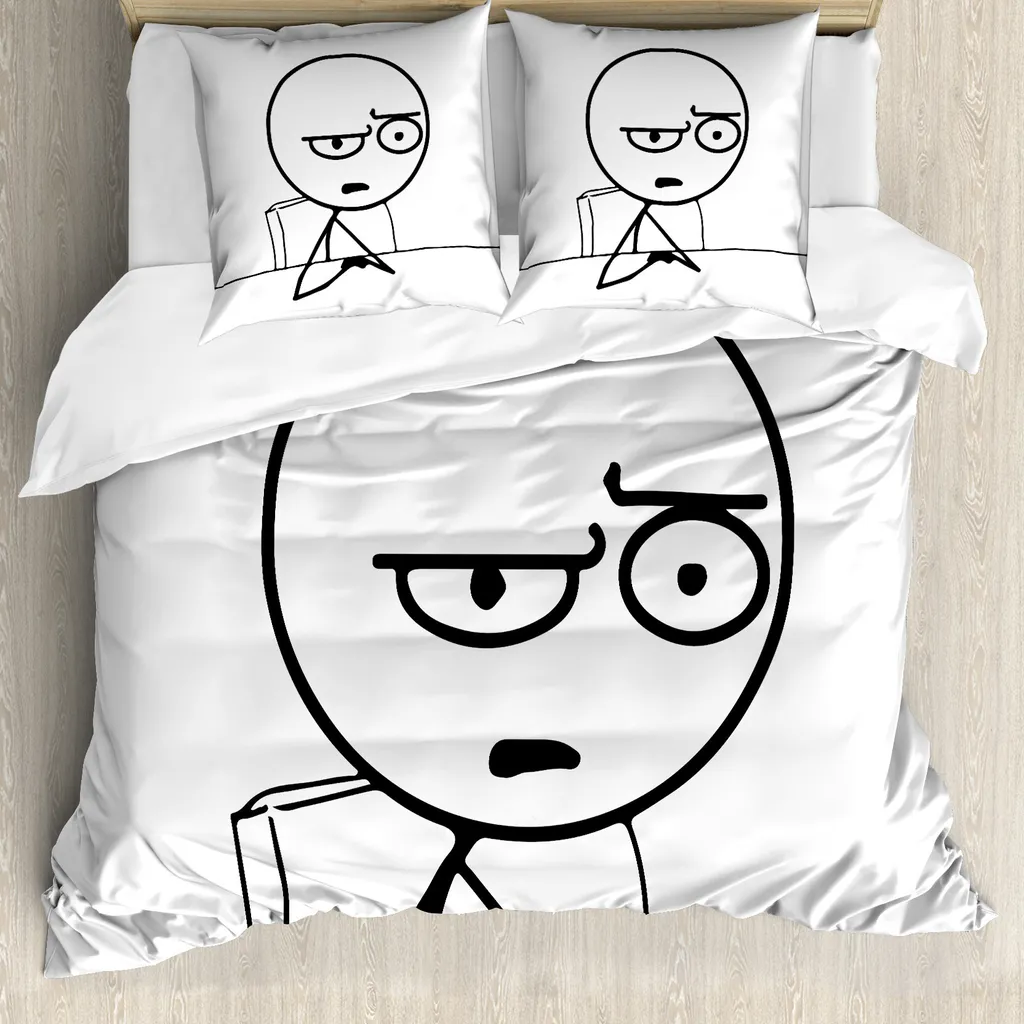 Set Copripiumino ABAKUHAUS Antiacaro 155x220 cm - Meme Face So What