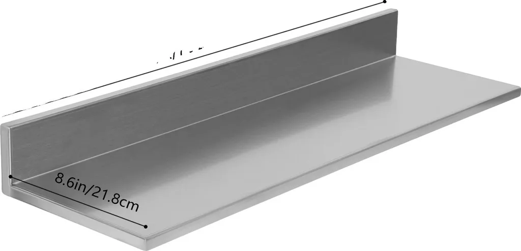 Scaffale Parete Acciaio Inox Argento Alta Resistenza Carico Pesante