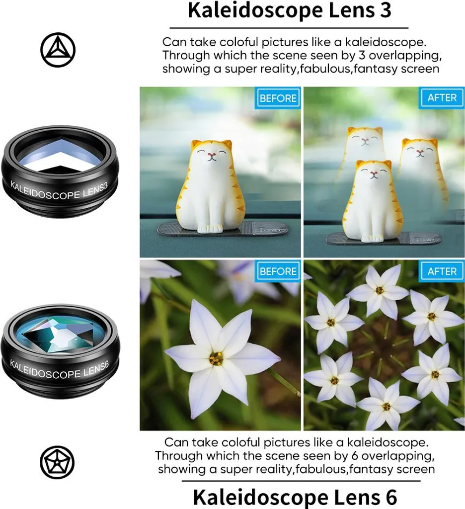 Kit objectif téléphone APEXEL 10 en 1 avec téléobjectif 22x et macro 15x