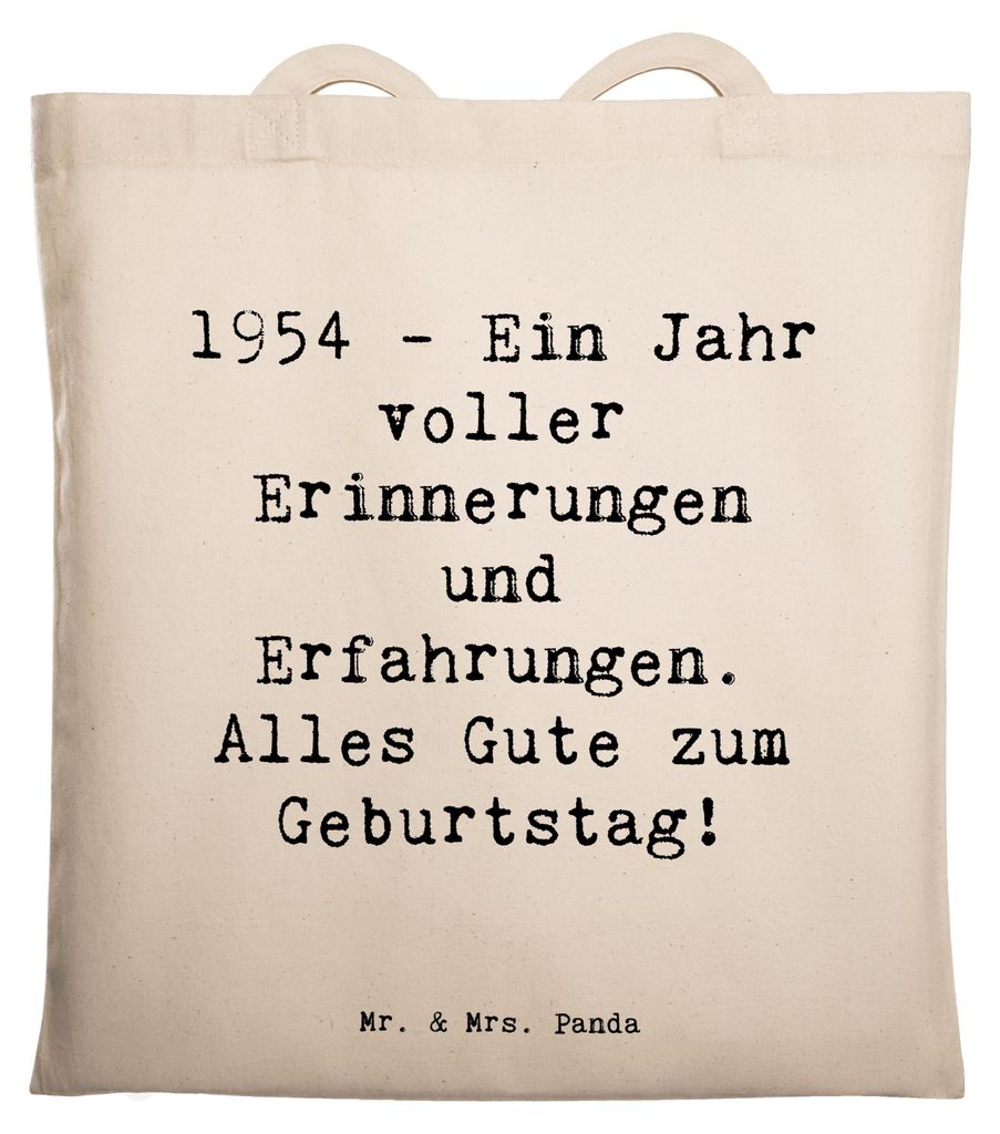 Mr. & Mrs. Panda Tote Bag Spruch 1954 Geburtstag - Weiß - Geschenk, Alter, Uni Tasche, Jahr, Geburtstagsgeschenk, Unitasche, Schultasche, unverges...