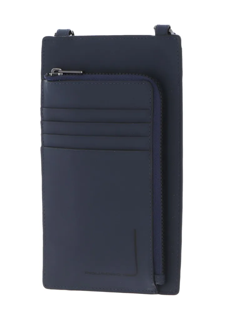 Sacoche Piquadro PQJ en cuir bleu avec poche frontale pratique - 2