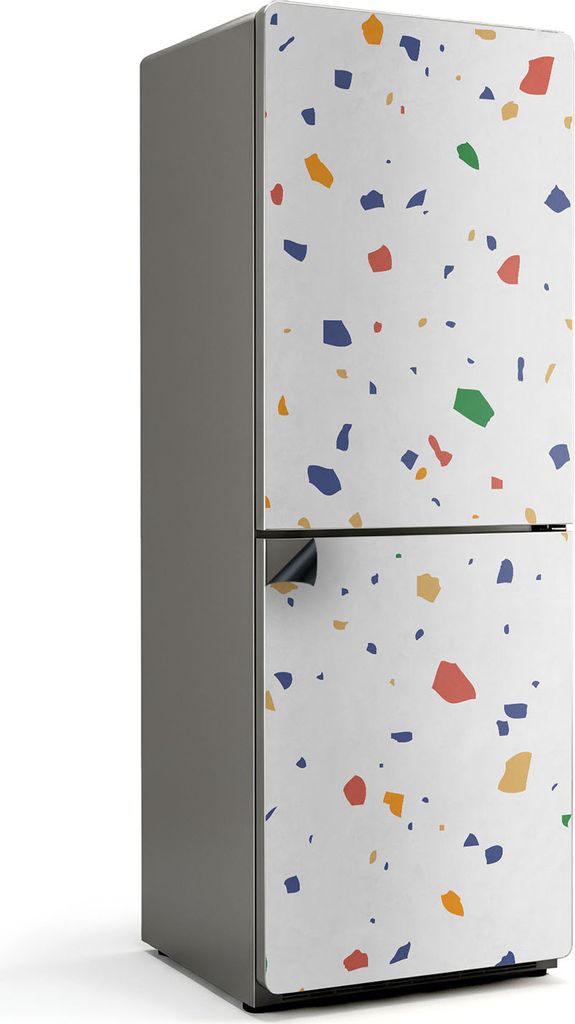 Abstraktes Terrazzomuster – Magnetische Kühlschrank Abdeckung – Dekorfolie magnetisch Küche – Kühlschrank Magnet Deko – selbstklebende M...