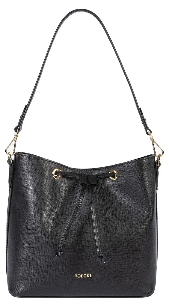 Sac à épaule en cuir texturé noir ROECKL Pitti résistant à l'eau