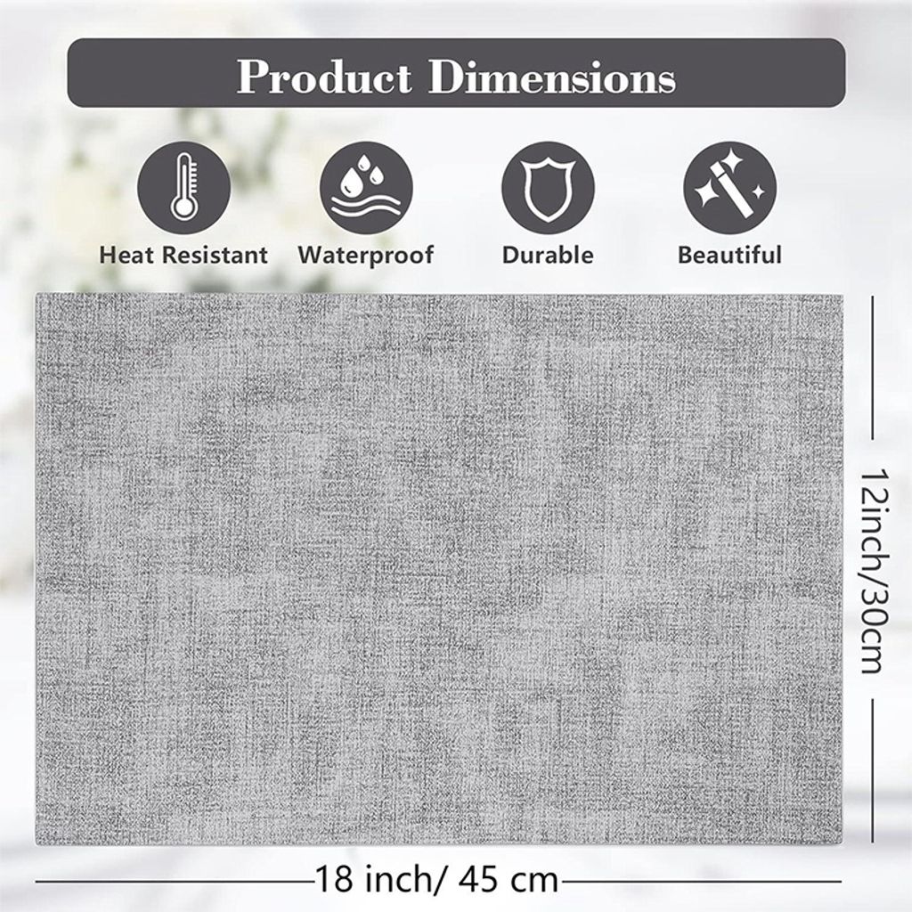 6 Stück 45*30cm Leder Tischsets Abwaschbar, Wasserdicht Produktbild 2