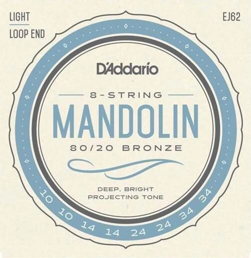 Cordes mandoline D'Addario EJ62 Bronze 80/20 - Brillance et Durabilité