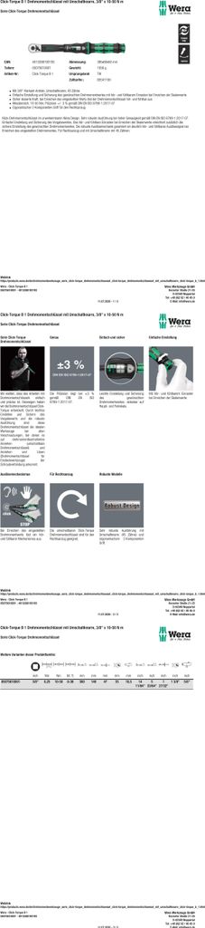 Wera Click-Torque B 1 - Ratschenschlüssel - 1 Stück(e) - Schwarz - Grün