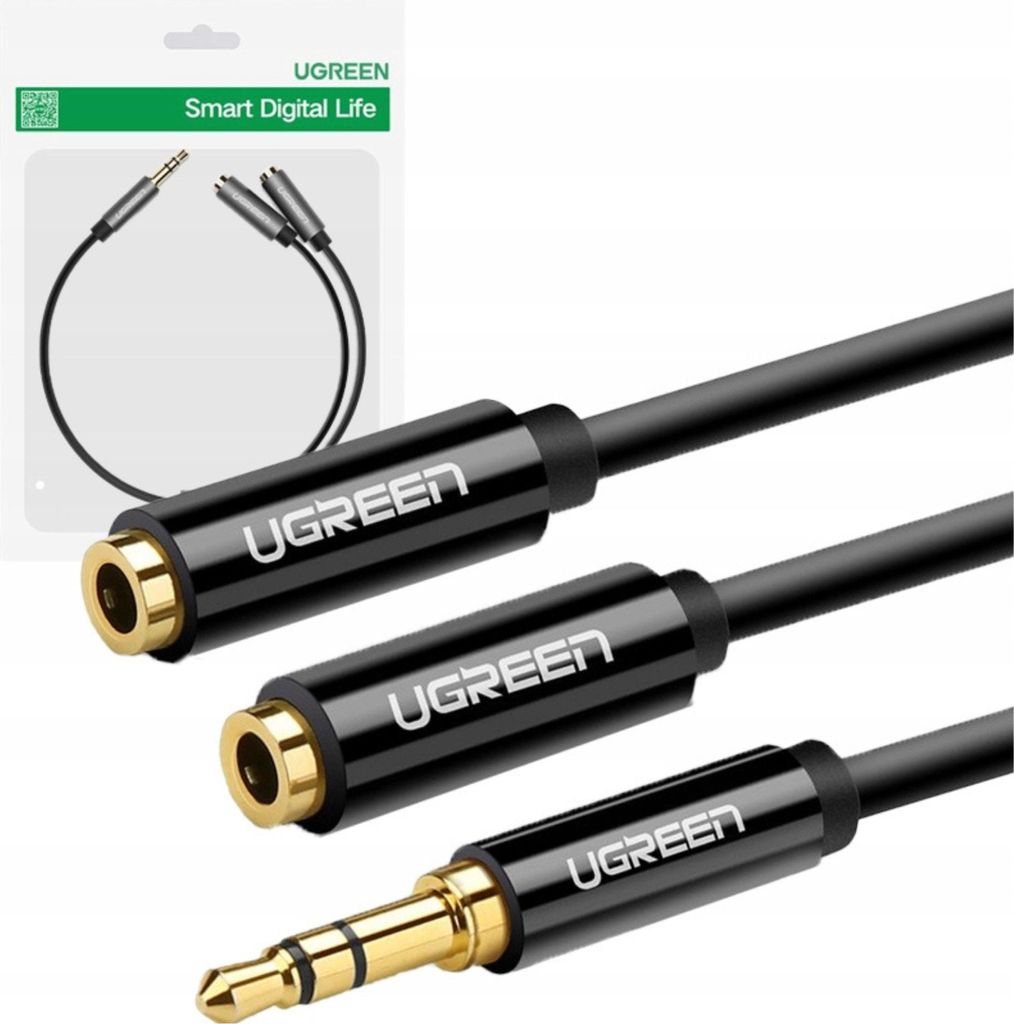 Câble Audio Aux Splitter Jack 3.5 Mm Ugreen Av123, 25Cm Image du produit 