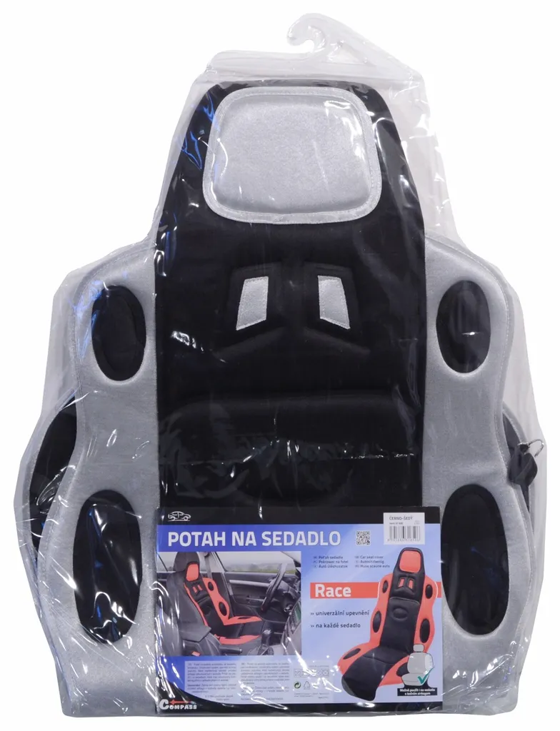 Set Coprisedili Compass RACE 31650 Nero-Grigio | Stile Racing per Auto - 2