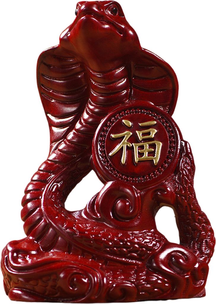 Schlangenstatue mit chinesischem Sternzeichen, kleine Feng-Shui-Tierfigur aus Holz, Schlangenskulptur zum Mondneujahr 2025, Heimbüro-Dekoration f...